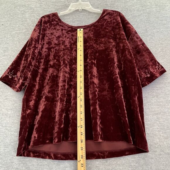 J. Jill Crushed Velvet Embroidered Tunic Top Size M Whimsigoth Holiday Witchy - Picture 7 of 10